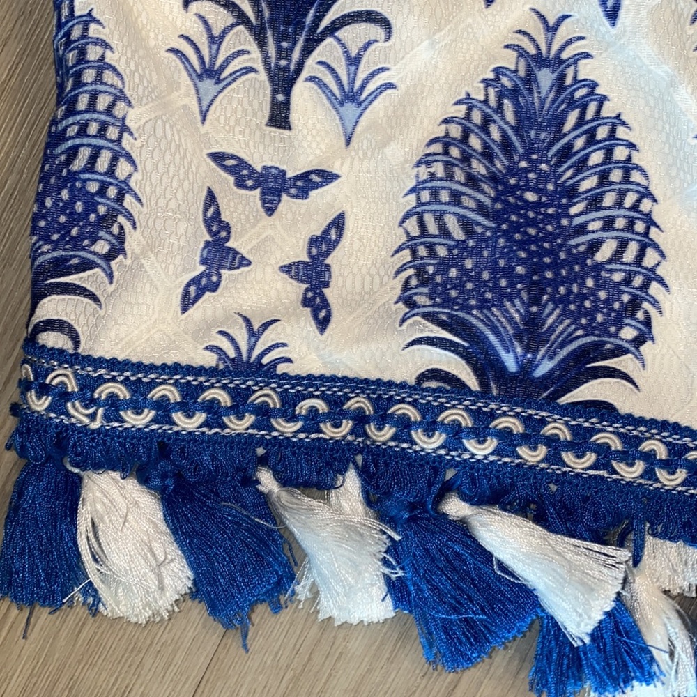 New Blue and White Tassled Romper Set by Luxxel - Picture 7 of 8